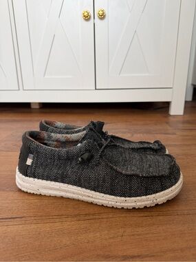 Hey Dude Black & White Slip-On Sneakers M7